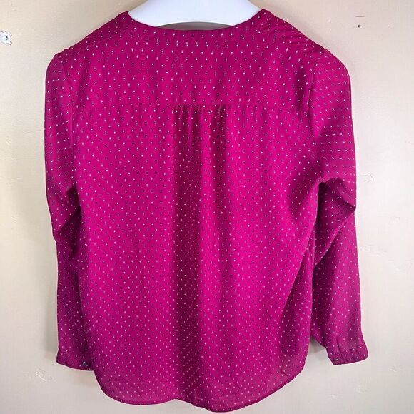 Camaieu Womens Printed‎ Flowy Blouse Pink Size 8 Work Career Wear - Picture 6 of 6